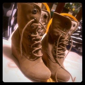 Tan Lace Up Boots